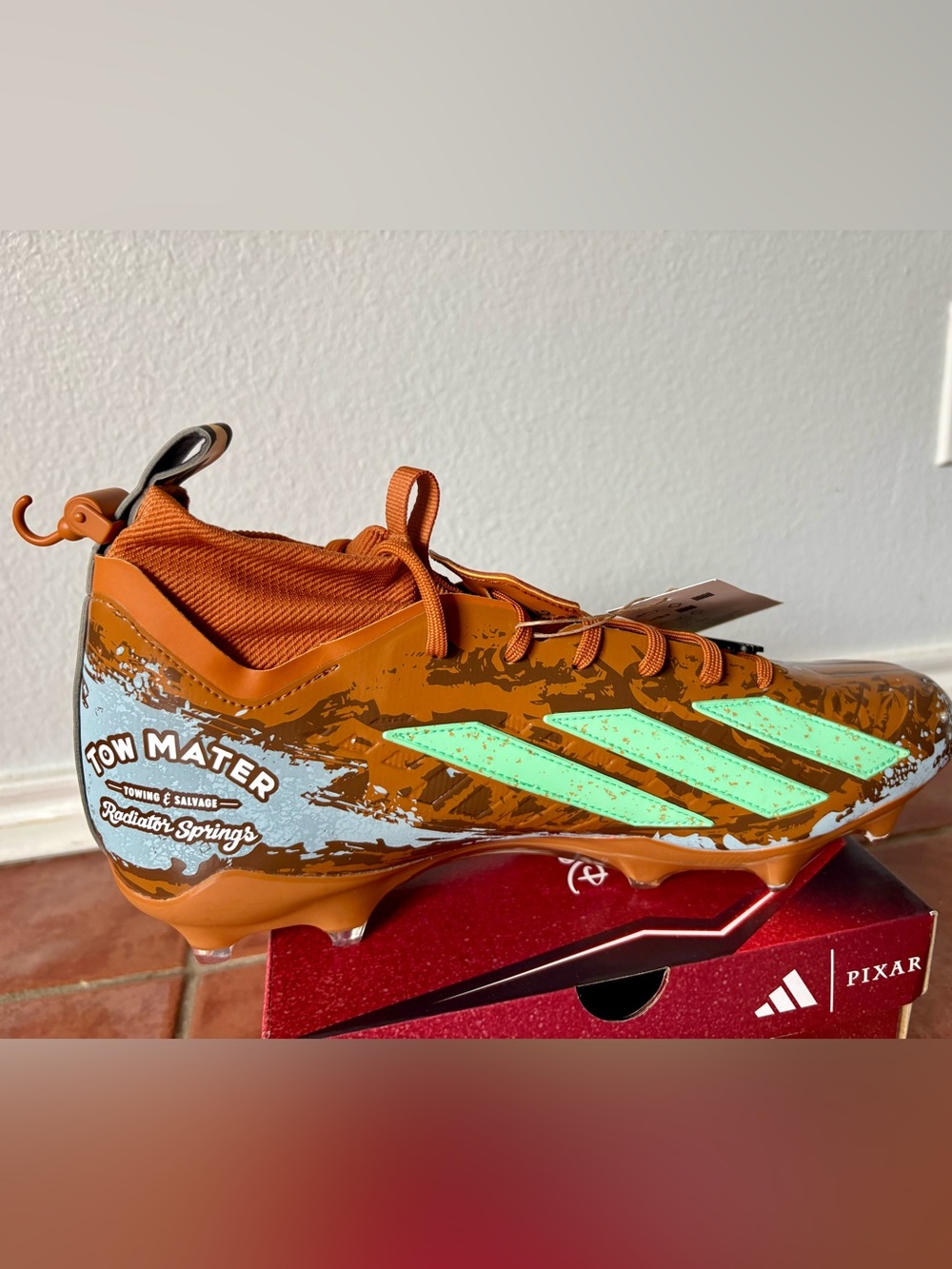 Size 13 - Adidas Pixar Cars Mater Adizero Impact II Mid Football Cleats KJ2865 - Picture 13 of 14